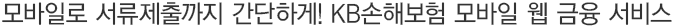 ¸ð¹ÙÀÏ·Î ¼·ùÁ¦Ãâ±îÁö °£´ÜÇϰÔ! KB¼ÕÇØº¸Çè ¸ð¹ÙÀÏ À¥ ±ÝÀ¶ ¼ºñ½º